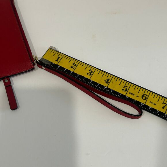 Kate Spade Wristlet Women’s Color Red Mikas Pond Bee Leather Zip-Top Closure - Picture 9 of 10